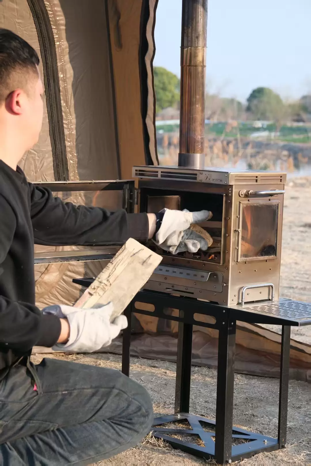 Horno de carpa de combustión estática adaptable de múltiples escenas
