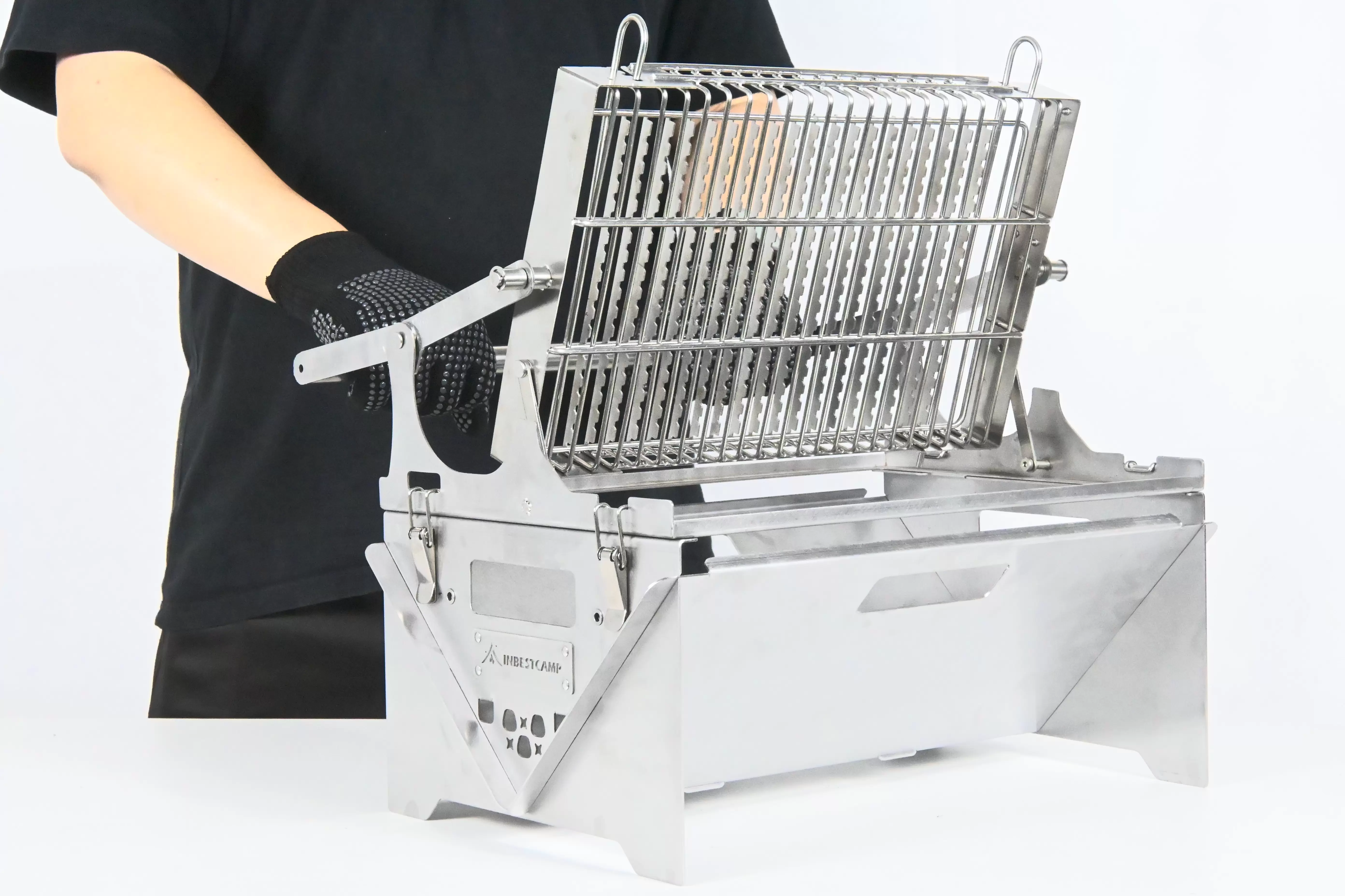 Parrilla giratoria para barbacoa