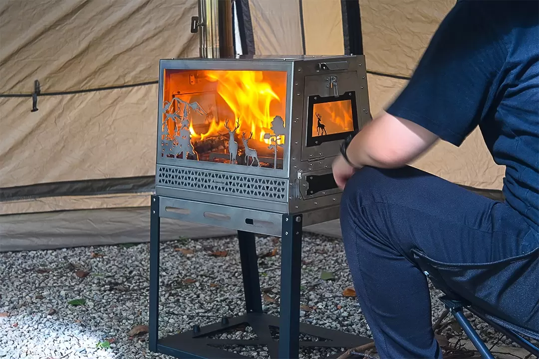Estufa de carpa trapezoidal de acero inoxidable