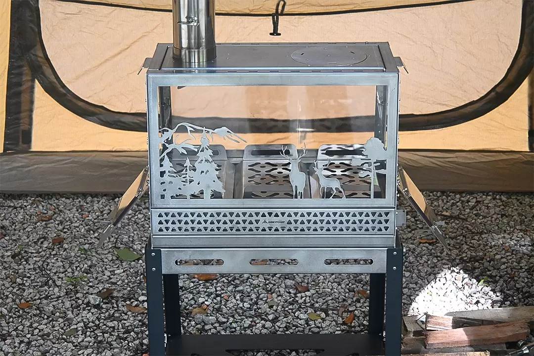 Estufa de carpa trapezoidal de acero inoxidable