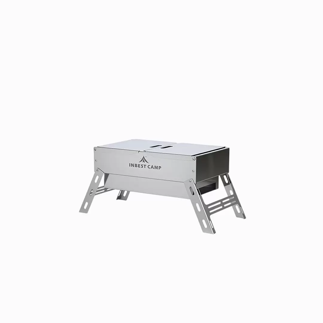 Estufa de barbacoa de carbón de acero inoxidable con asa plegable
