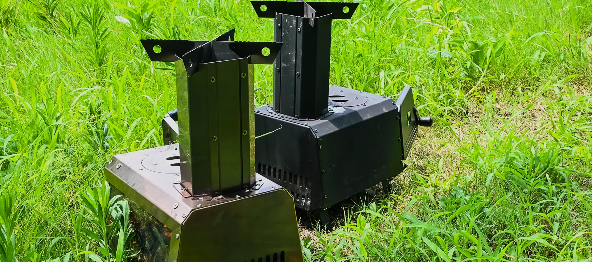 Estufa de le&ntilde;a para acampar