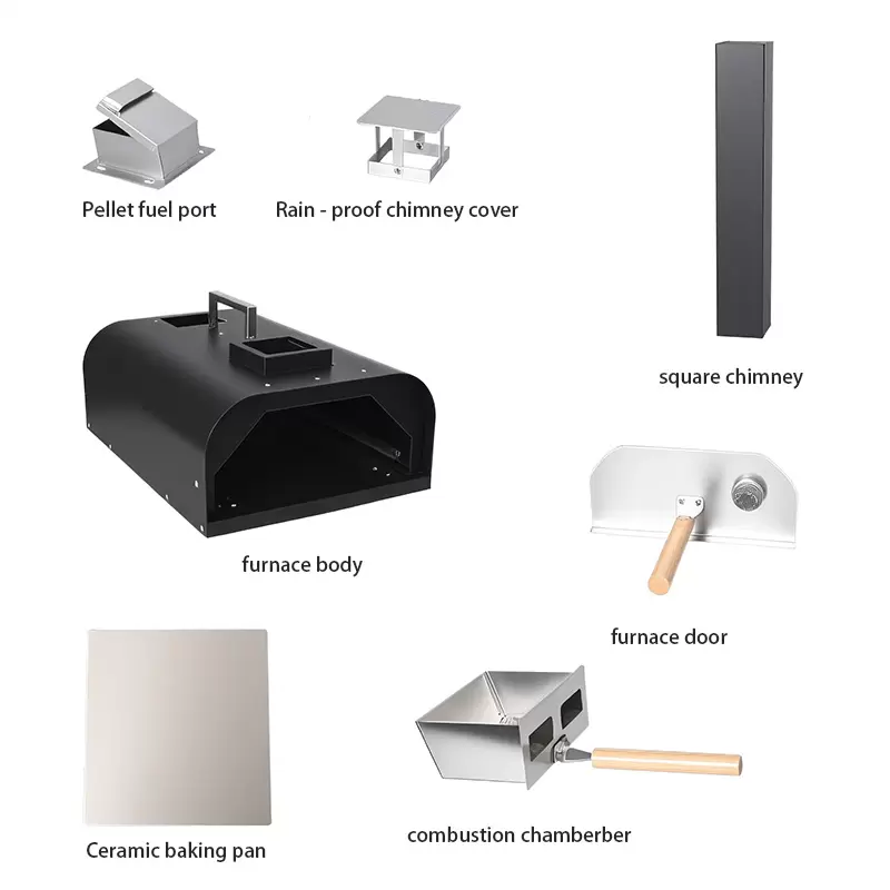 Horno de pizza port&aacute;til de hierro fundido para exteriores