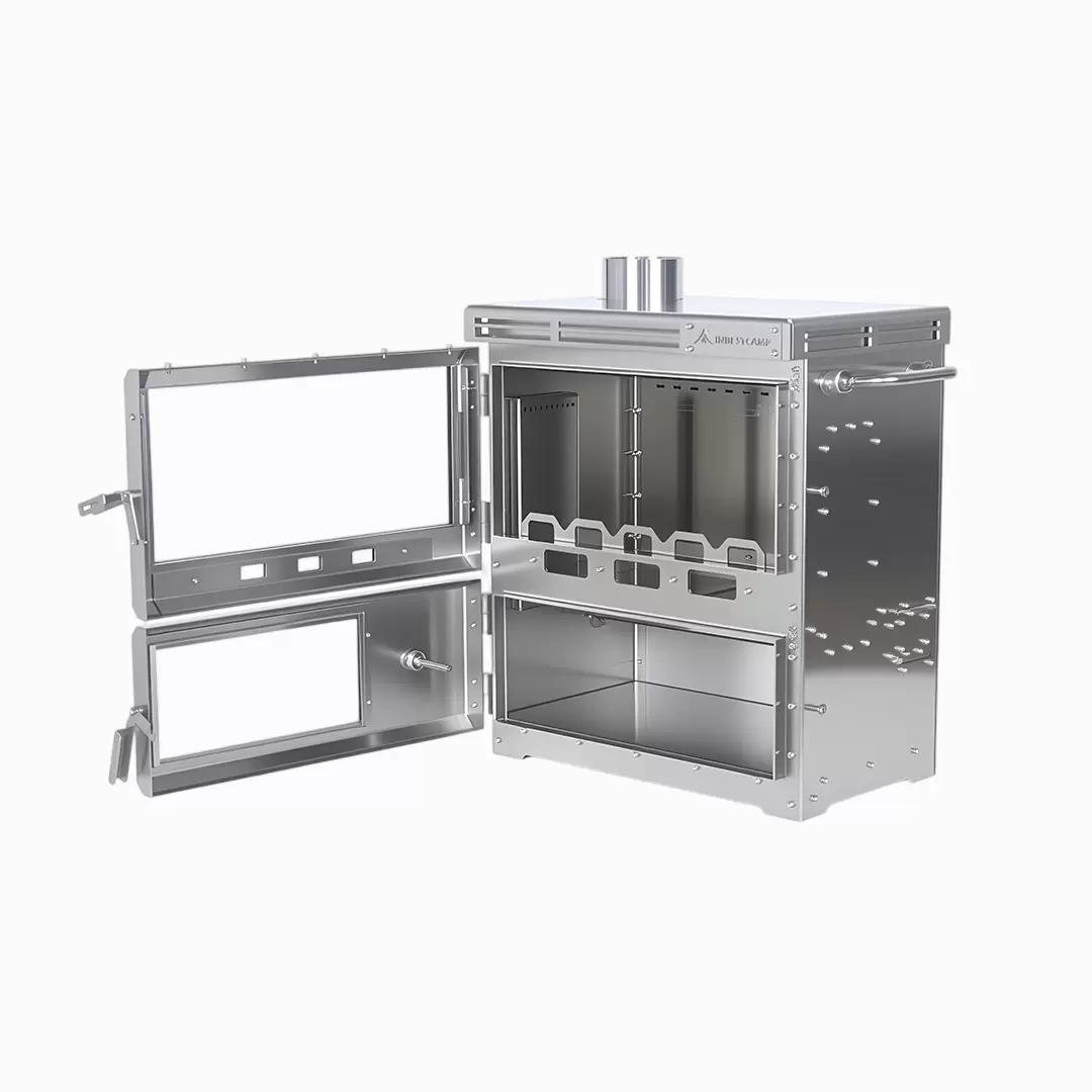 Estufa de camping multifuncional de acero inoxidable