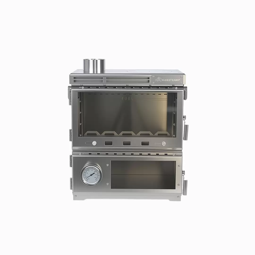 Estufa de camping multifuncional de acero inoxidable