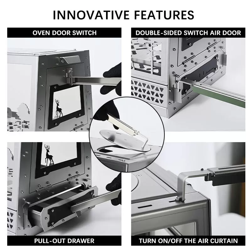 Estufa de leña de acero inoxidable para carpa