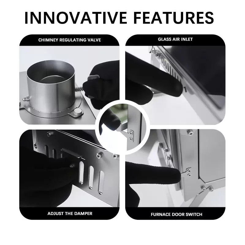 Estufa de leña plegable para acampar en invierno Estufa de leña plegable para acampar en invierno