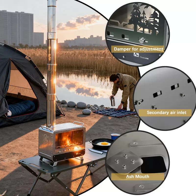 Estufa compacta para tienda de campaña