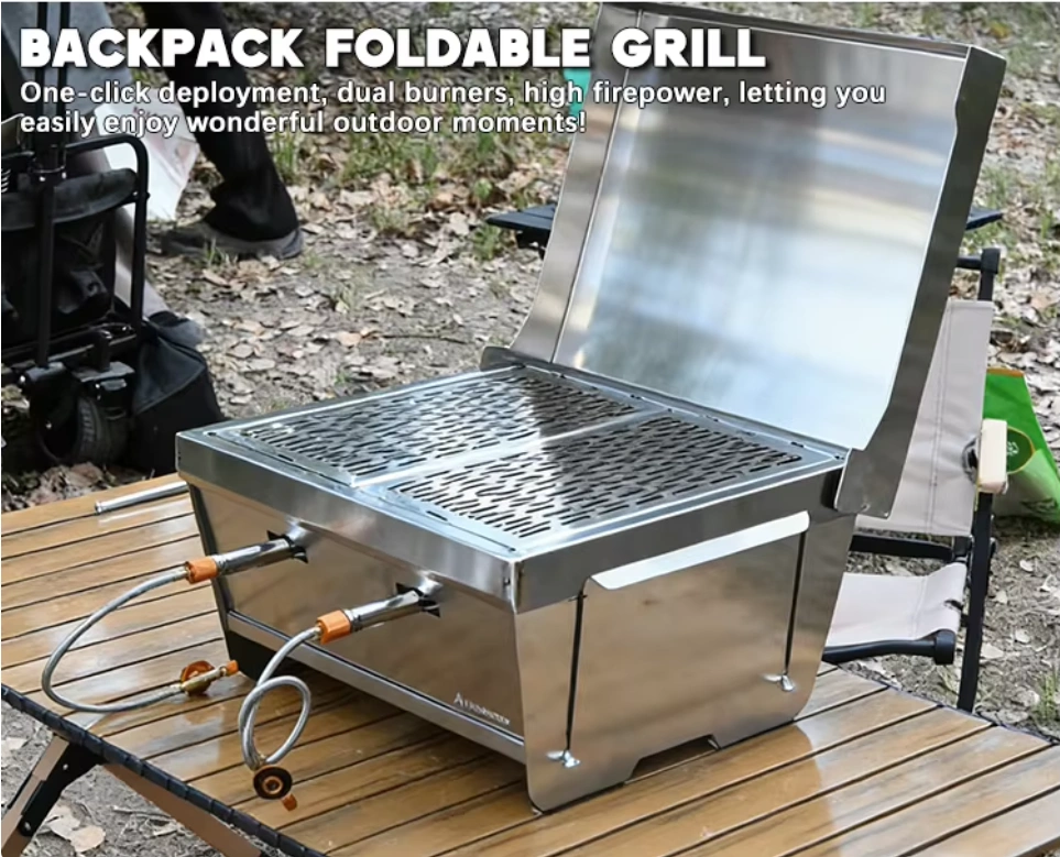 Parrilla de gas plegable para acampar
