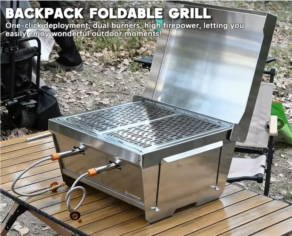 Parrilla de gas plegable port&aacute;til OEM directa de f&aacute;brica para el crecimiento de la marca BBQ