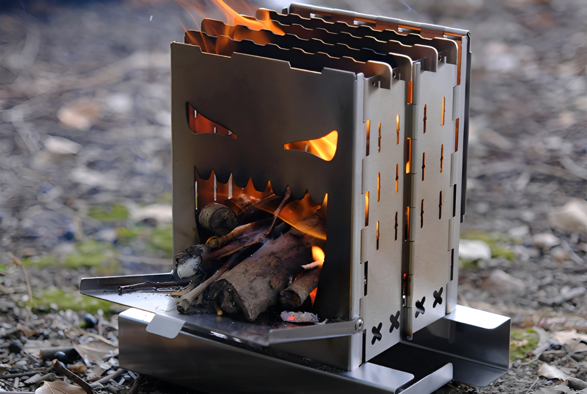 Mini estufa de camping plegable de bolsillo